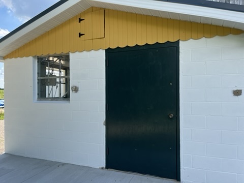 The newly refinished honey house