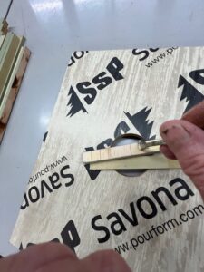 Gluing the strips down